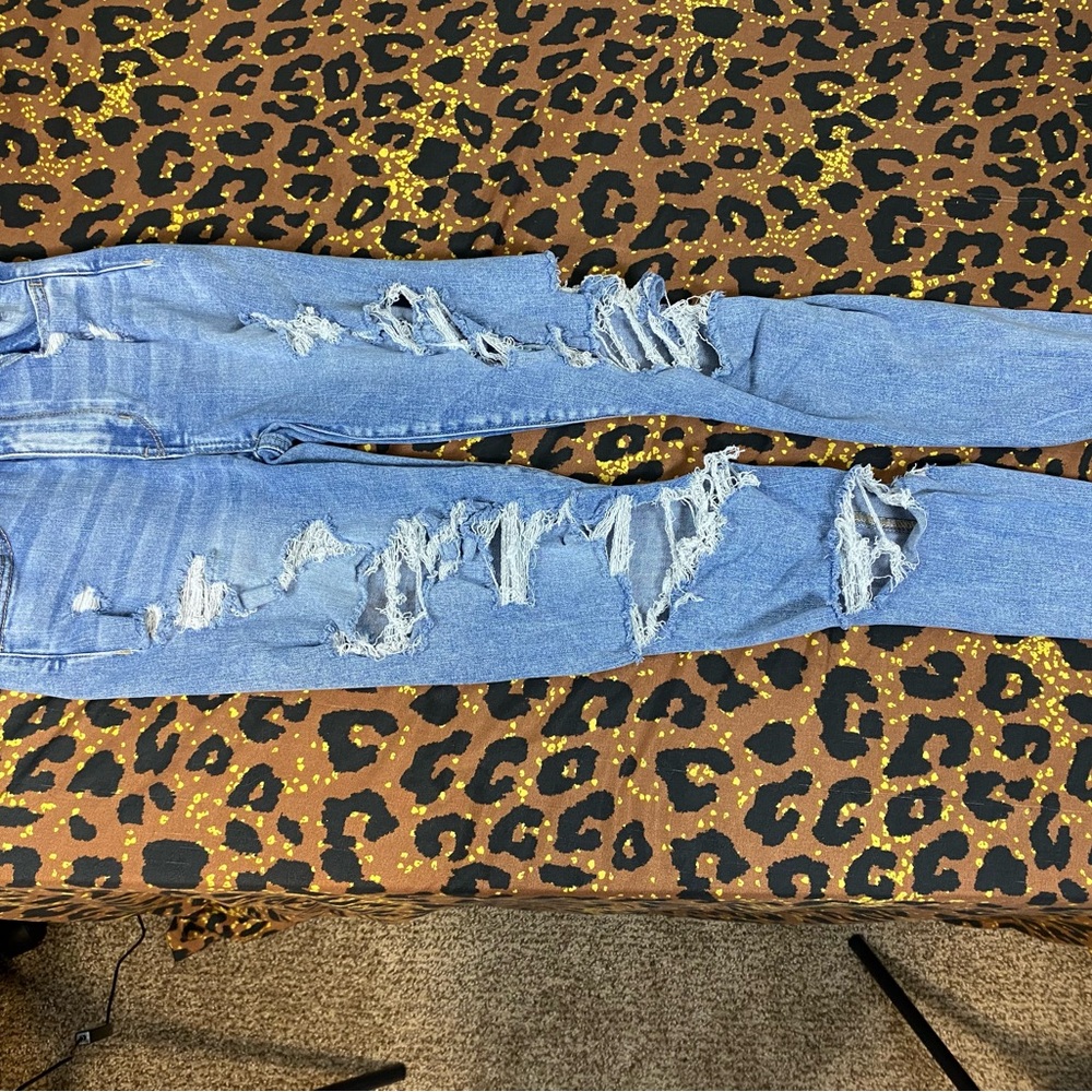 Y2K American Eagle Outfitters Ripped Blue Skinny Jeans
